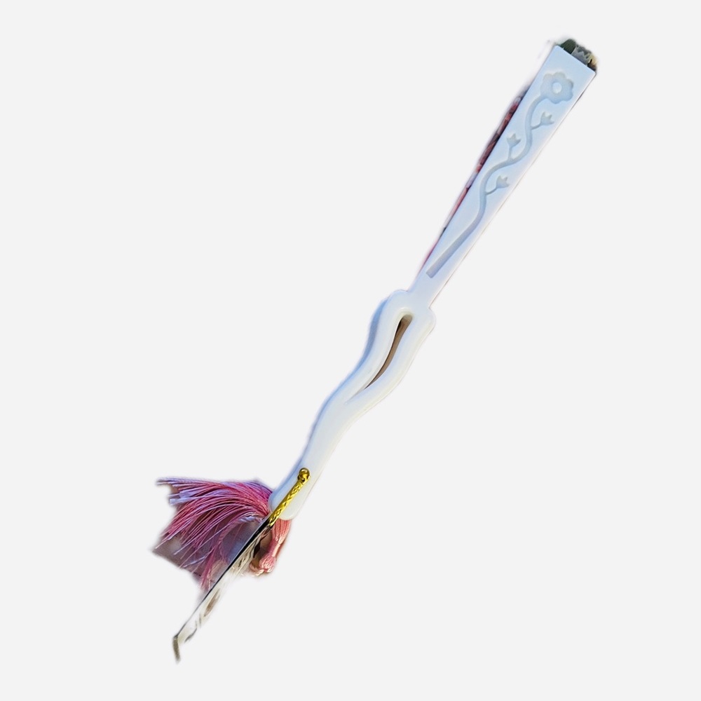 . Brightly-Colored Foldable Fan with Sequins Accents - - Picture 3 of 3
